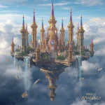 Giant Floating Crown Kingdom In The Sky | Prompt copy AI